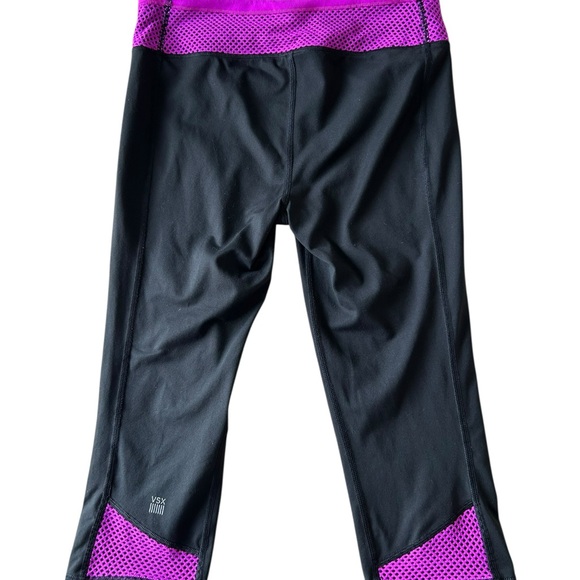 Victoria's Secret VSX Knockout Crop Leggings 2 Pairs Sz Small Gray Black Pink - Picture 16 of 16